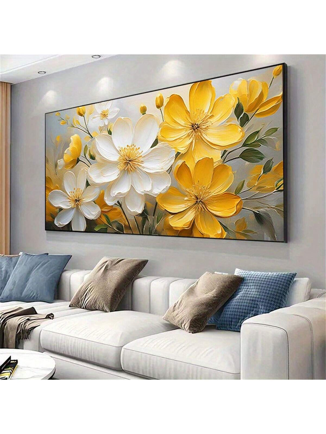 Add a touch of elegance to your living room or bedroom with our Chic Yellow and White Floral Framed Canvas Art. Featuring a delicate floral design, this piece will bring a stylish and sophisticated look to any space. Made with high-quality materials, it is sure to enhance the decor of your home.