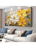 Add a touch of elegance to your living room or bedroom with our Chic Yellow and White Floral Framed Canvas Art. Featuring a delicate floral design, this piece will bring a stylish and sophisticated look to any space. Made with high-quality materials, it is sure to enhance the decor of your home.