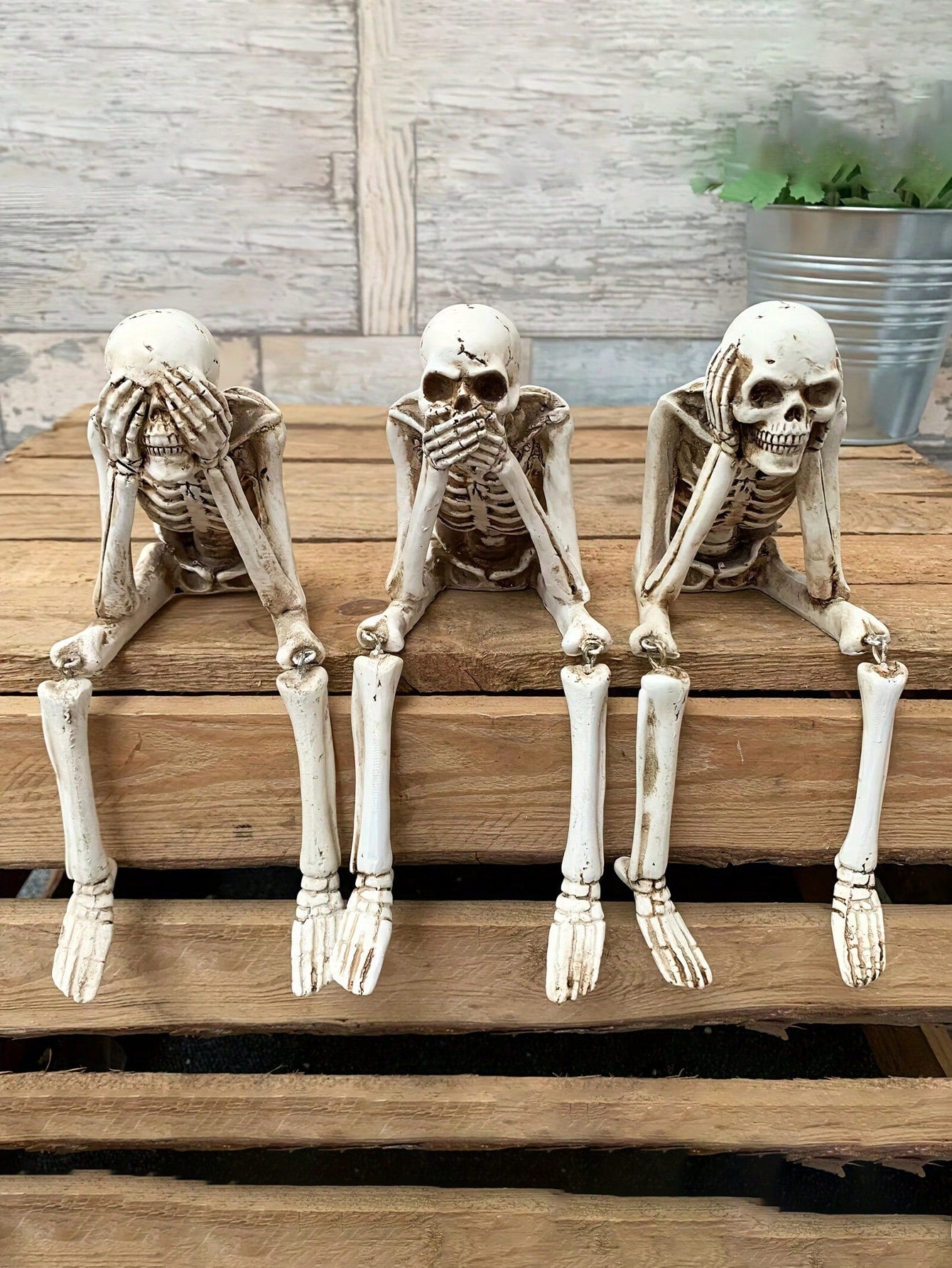 Introducing the Chilling Charm: Evil Skull Resin Sculpture, the perfect addition to your spooky decor and garden accents. Made of high-quality resin, this sculpture exudes a creepy charm that will send shivers down your spine. Perfect for Halloween or year-round use, this sculpture is a must-have for any fan of the macabre.