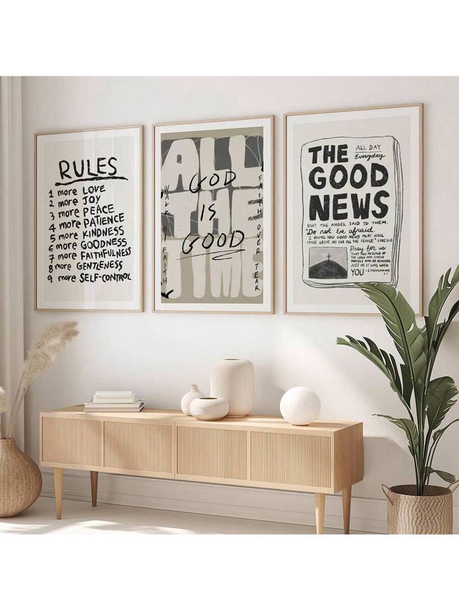 Elevate your space with these Christian minimalist wall art prints featuring inspiring Bible verses in modern, neutral tones. Perfect for bedrooms, living rooms, or dining areas, these unframed paintings bring spiritual meaning and contemporary style to any home. Crafted from 100% polyester with a waterproof finish, they're durable and easy to maintain. The simple, clean design complements any décor while serving as a daily reminder of faith. Ideal for personal use or as a thoughtful gift for loved ones see