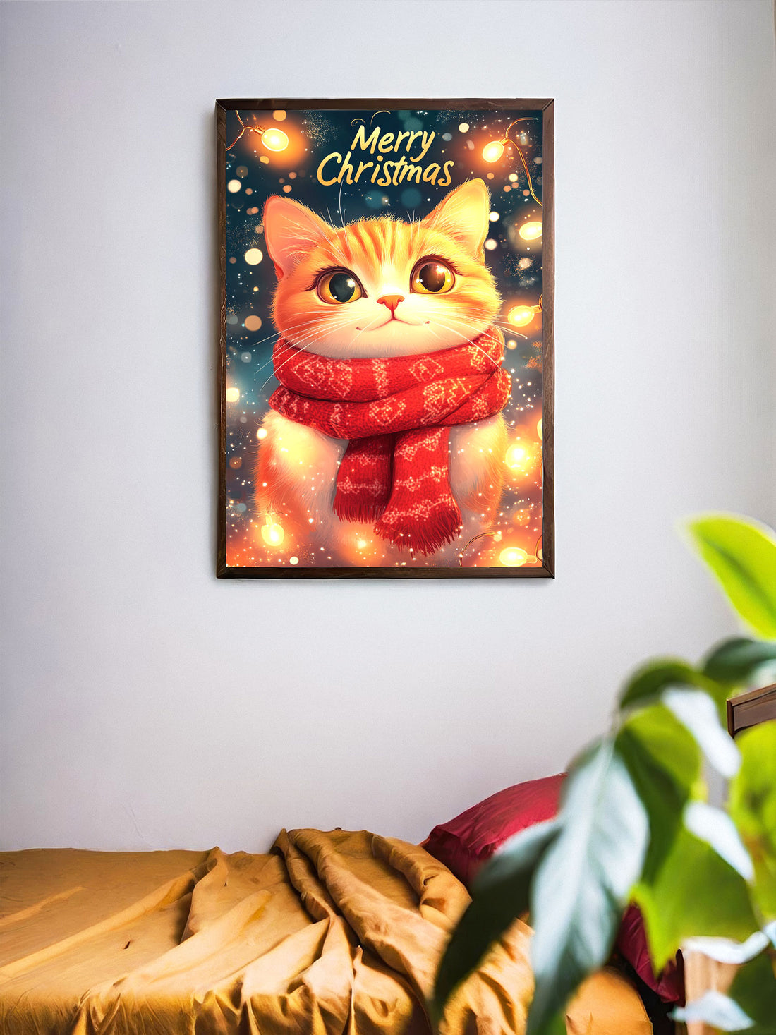 Add some festive feline flair to your home with our Christmas Cute Cat Canvas Poster Wall Art. Made with high-quality materials, this adorable poster showcases a playful cat enjoying the holiday season. Perfect for cat lovers and anyone looking to add a touch of whimsy to their holiday decor.