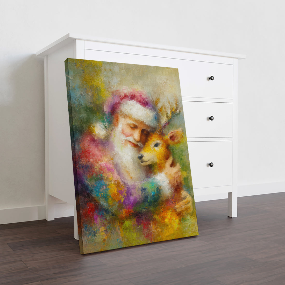 Celebrate the festive season with this vibrant Christmas Holiday Canvas Wall Art featuring a colorful reindeer portrait. Perfectly sized for living rooms, sofa backdrops, or bedside decoration, it adds a cheerful and artistic touch to your home decor. Crafted to enhance holiday ambiance, this piece combines vivid colors and detailed design, making it a sophisticated focal point that complements various interior styles. Elevate your seasonal decorating with this expert choice for a warm and inviting atmosphe