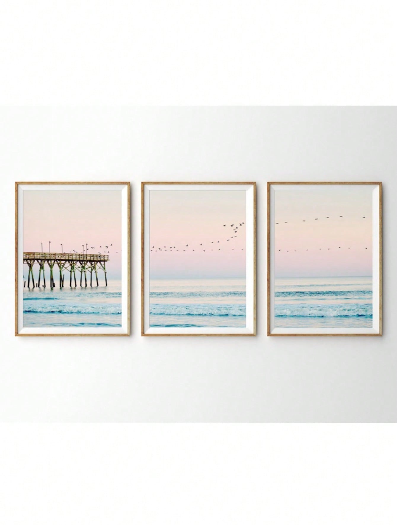 Elevate your living or bedroom space with the Coastal Serenity set, featuring three expertly crafted ocean sunset prints. These artworks capture the calming hues and tranquil ambiance of the seaside at dusk, providing a sophisticated and harmonious focal point. Perfect for creating a serene atmosphere, this set blends effortlessly with modern and coastal interior styles to enhance your decor with refined elegance.