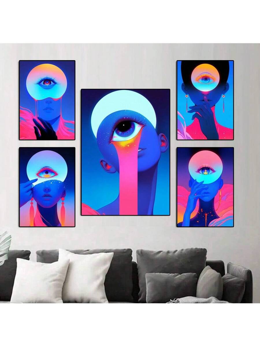 Transform your dining room with this vibrant multicolor canvas painting. Featuring modern cartoon and graphic figures, this unframed artwork brings playful energy to any space. Crafted on durable canvas with waterproof properties, it resists moisture and maintains its bold colors over time. Perfect for contemporary interiors seeking character and visual interest without the commitment of framing.