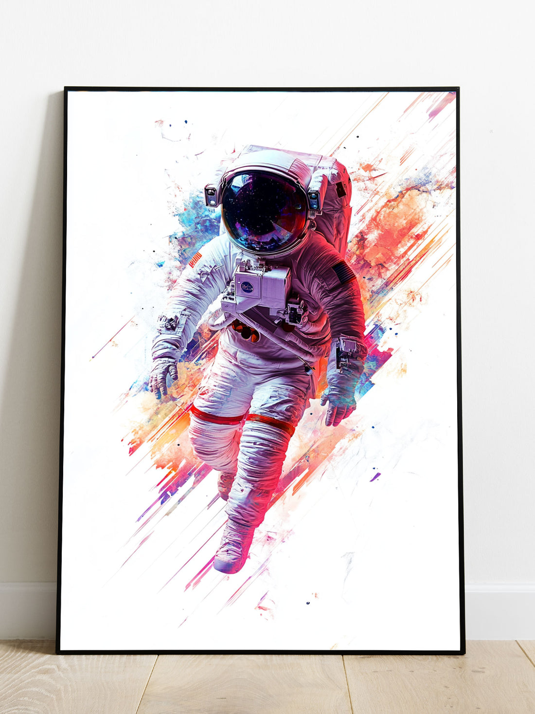 Transform your living space with this stunning Colorful Astronaut Canvas Poster. With vibrant colors and intricate details, this wall art is perfect for your living room, sofa backdrop, bedside, or any corner of your home. Made of high-quality canvas, it will add a touch of art and style to your home decor. No frame required.