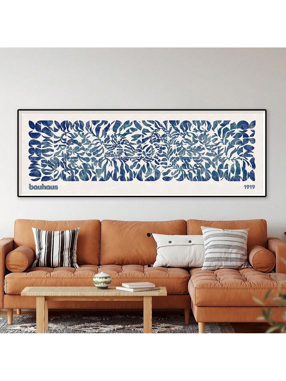 Add a touch of artistic sophistication to your space with our Colorful Bauhaus Abstract Canvas Art. Featuring a bold Nautical Blue Geometric design, this wall decor piece will bring a pop of color to any room. Made with high-quality canvas, this artwork is sure to make a statement.