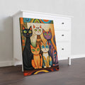 Discover a modern and colorful addition to your home decor with our Colorful Cat Canvas Wall Art. Featuring an abstract feline print and 5 playful cats, this piece is perfect for adding a pop of color to your living room, sofa backdrop, or bedside. Elevate your space with this unique and charming home decoration.