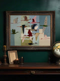 Colorful Crane Folk Art Mermaid & Astrology Canvas Poster 