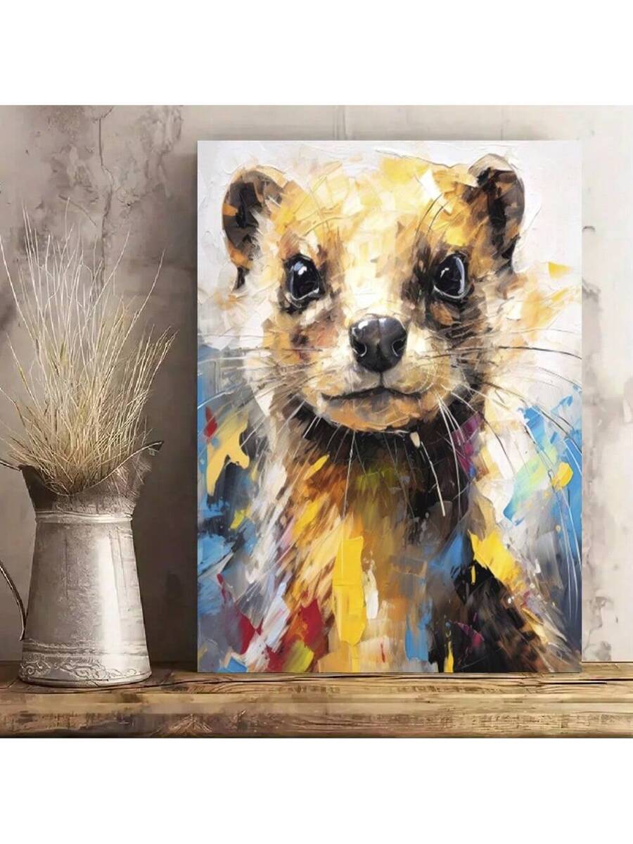 This high-quality, colorful framed weasel poster art print is a must-have for any animal lover. The abstract design captures the spirit and beauty of wildlife, making it a perfect addition to any home decor. The canvas is expertly crafted and will bring life and vibrancy to any wall.