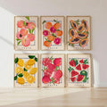 Colorful fruit wall art set with FRUTA text