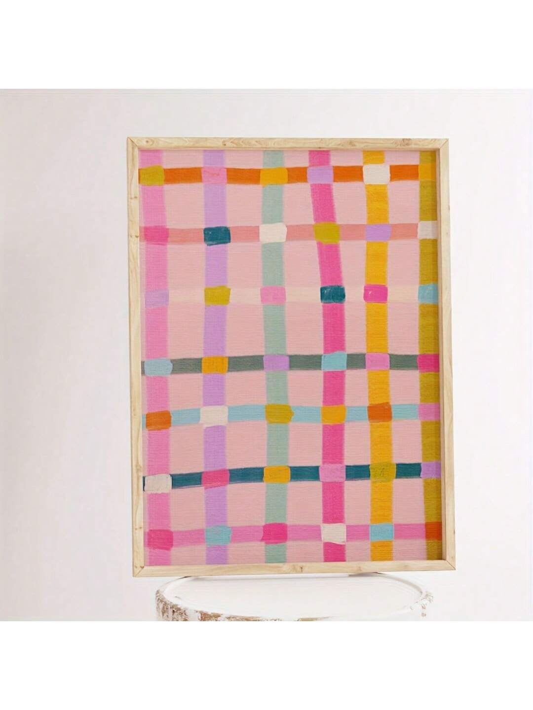 Elevate your interior with this Colorful Geometric Abstract Watercolor Canvas Print, designed to complement minimalist aesthetics. Its vibrant yet balanced palette and precise geometric forms bring a sophisticated artistic touch to living rooms, bedrooms, or kitchens. Crafted on high-quality canvas, this print ensures durability and vivid color retention, making it a refined choice for modern decor enthusiasts seeking both style and subtlety.