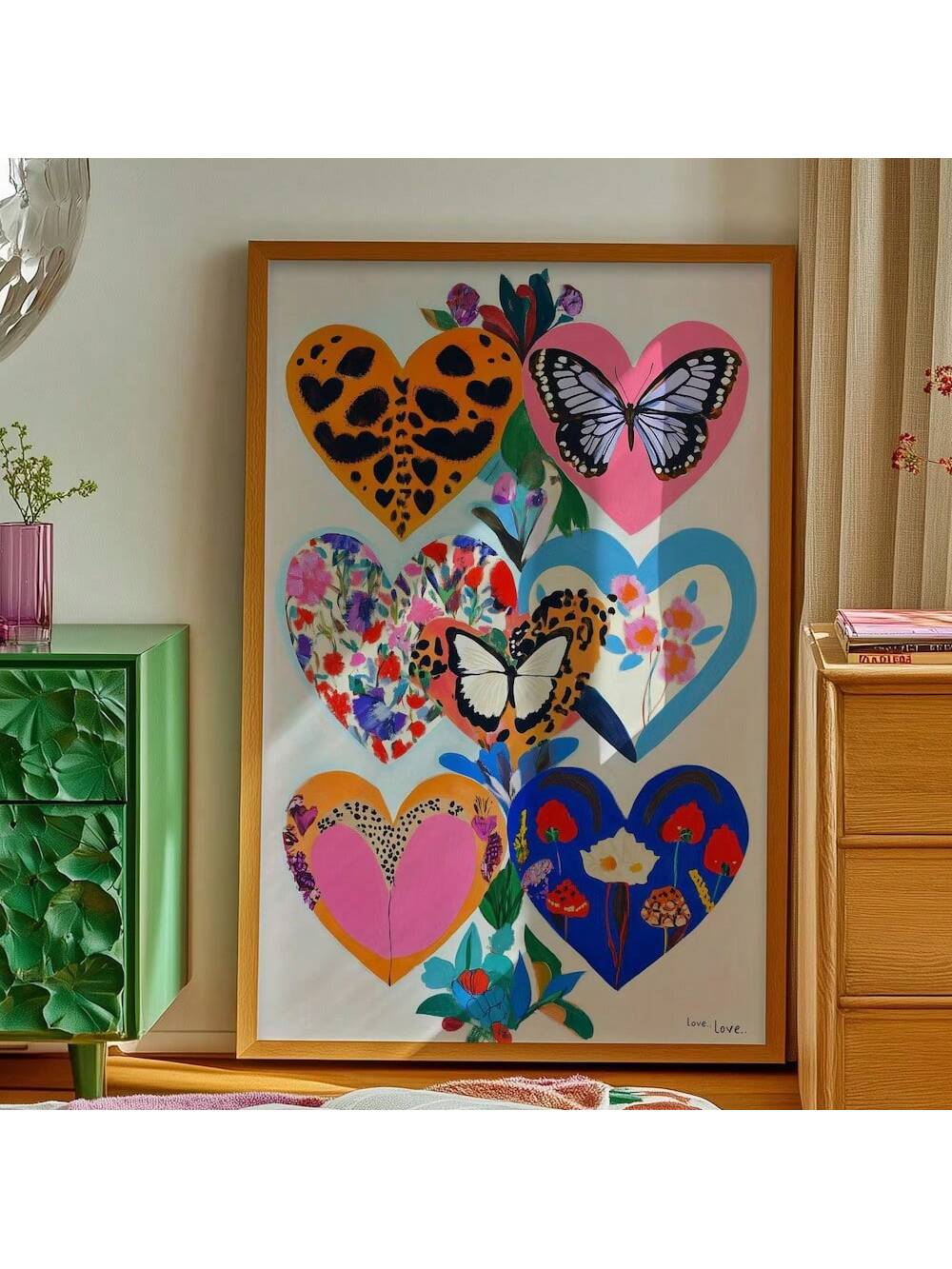 Transform your bedroom into a vibrant sanctuary with our Colorful Heart Wall Art. This modern eclectic poster features an eye-catching heart design rendered in a spectrum of colors that adds personality to any space. Professionally printed on premium paper, it makes a thoughtful gift for someone special while serving as a sophisticated focal point in contemporary interiors. Perfect for those who appreciate artistic expression in their living spaces.