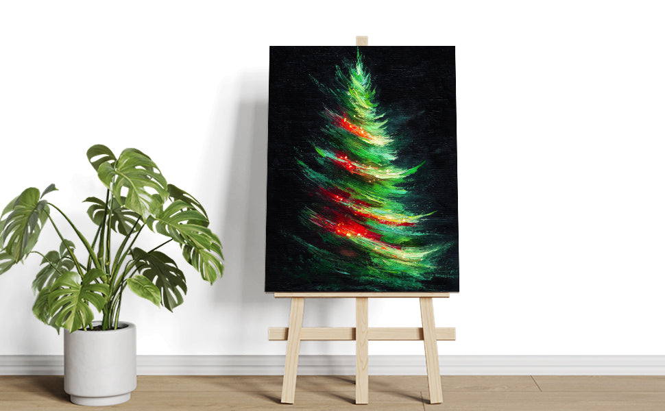 Elevate your holiday ambiance with this Abstract Christmas Tree Canvas Wall Art. Featuring a modern design, it serves as a sophisticated focal point for living rooms, sofa backdrops, or bedside decoration. Crafted to complement contemporary interiors, this piece adds festive charm without overwhelming your space, making it an ideal choice for refined seasonal home decor.