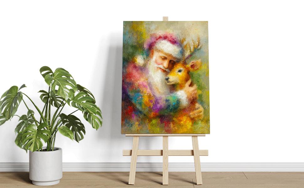 Celebrate the festive season with this vibrant Christmas Holiday Canvas Wall Art featuring a colorful reindeer portrait. Perfectly sized for living rooms, sofa backdrops, or bedside decoration, it adds a cheerful and artistic touch to your home decor. Crafted to enhance holiday ambiance, this piece combines vivid colors and detailed design, making it a sophisticated focal point that complements various interior styles. Elevate your seasonal decorating with this expert choice for a warm and inviting atmosphe