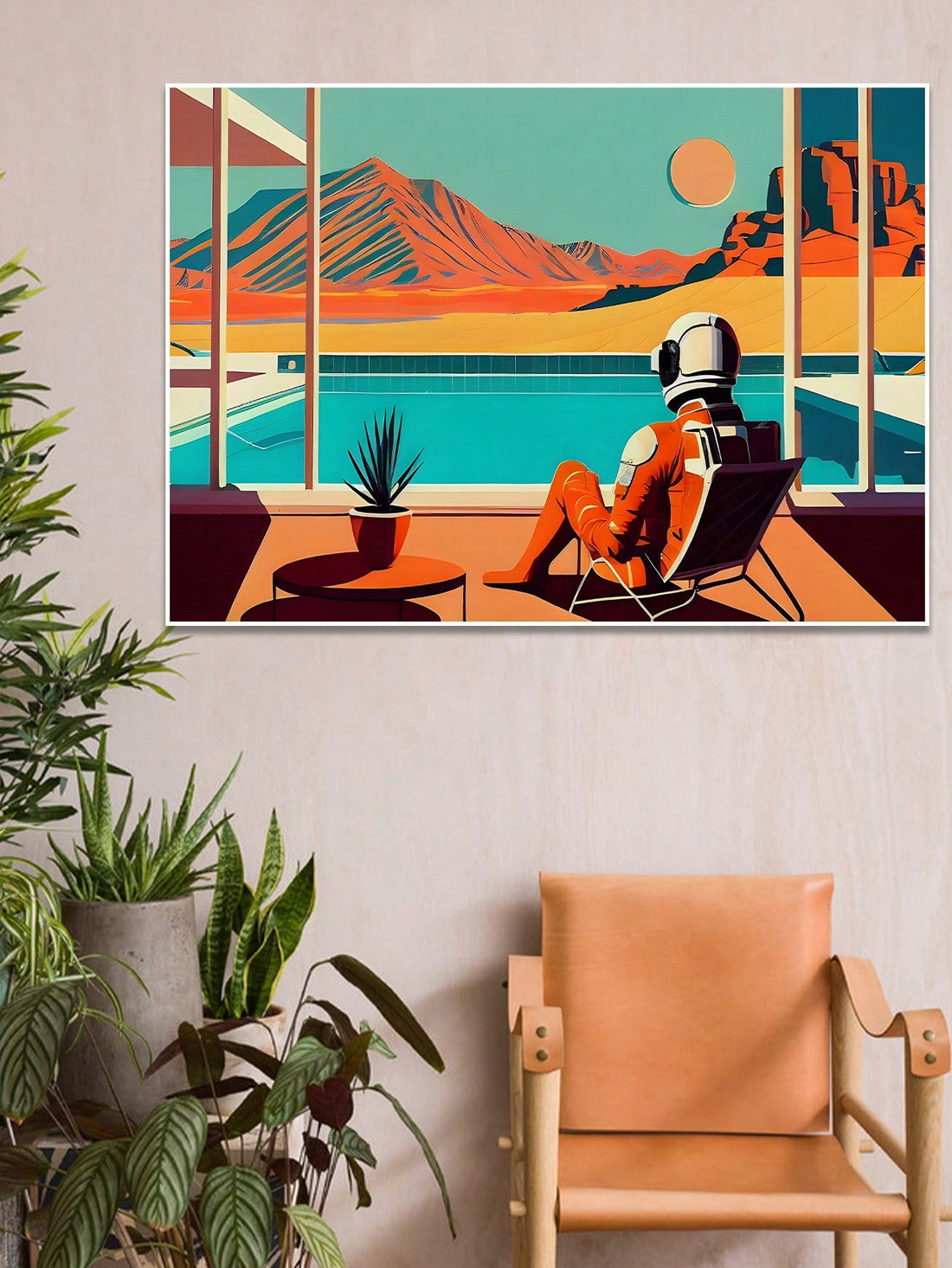 This vibrant poster features an astronaut exploring the mysterious terrain of Mars, capturing the beauty and wonder of space exploration. Perfect for anyone seeking a retro and inspiring addition to their wall art collection. Bring a sense of cosmic serenity into your space with this unframed poster.