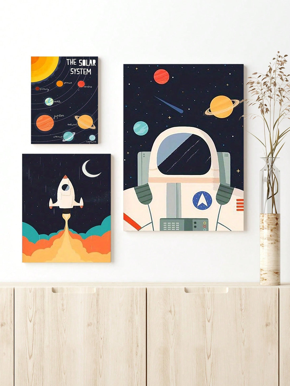 Transform your home into a stellar oasis with Cosmic Vibes, a beautiful collection of space-themed canvas wall art prints. With high-quality framing, these vibrant posters add a touch of cosmic wonder to any living space. Discover the perfect piece for a unique and elegant home décor.