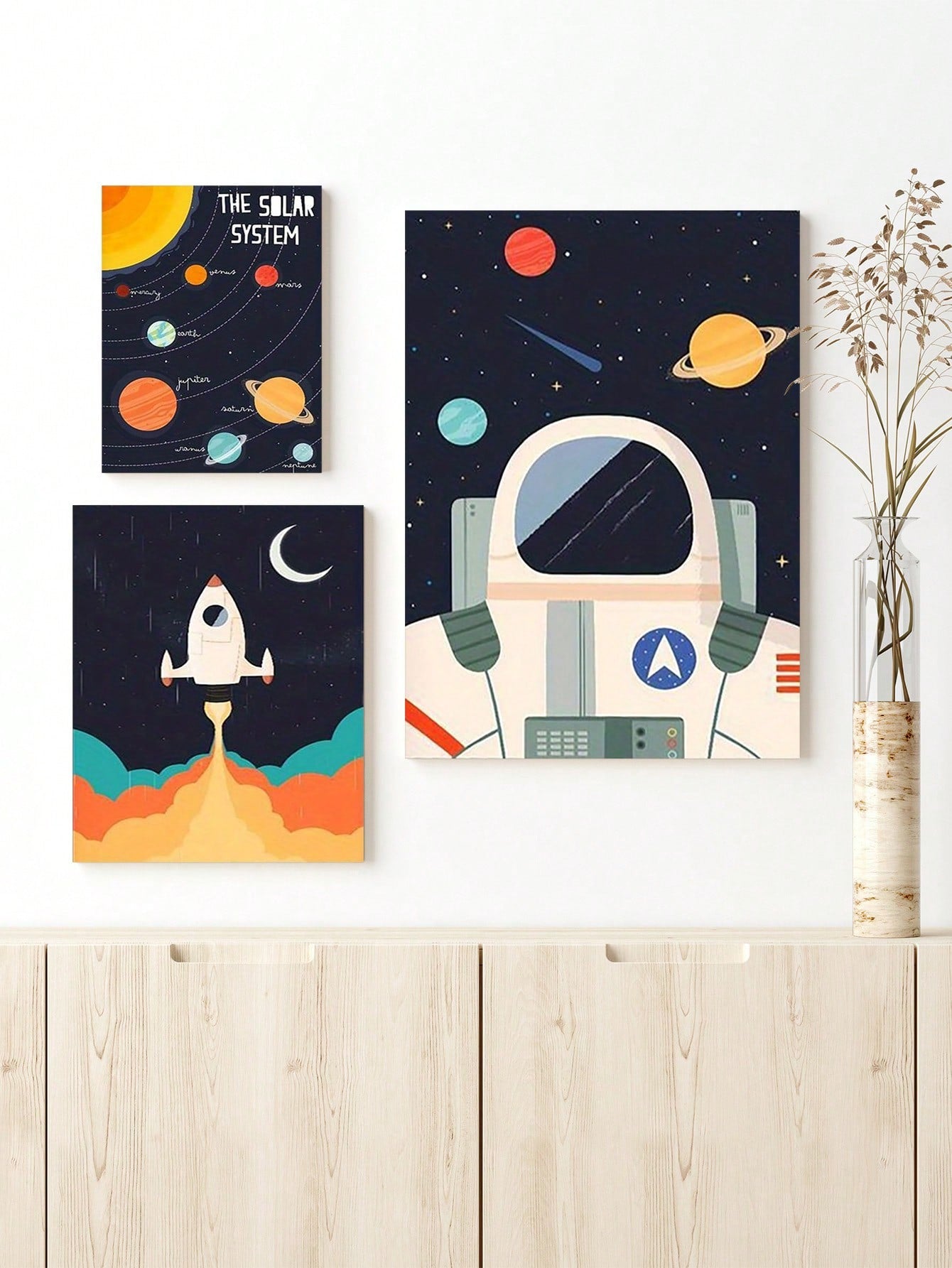 Transform your home into a stellar oasis with Cosmic Vibes, a beautiful collection of space-themed canvas wall art prints. With high-quality framing, these vibrant posters add a touch of cosmic wonder to any living space. Discover the perfect piece for a unique and elegant home décor.