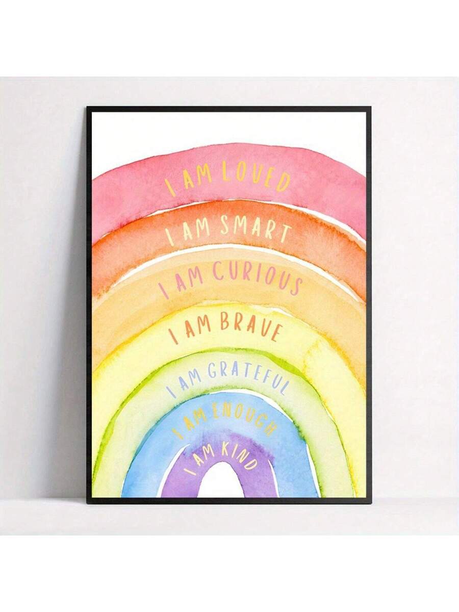 Create a positive atmosphere in your home or office with our Motivational Rainbow Watercolor Canvas Wall Art. Featuring beautiful watercolor designs and uplifting affirmations, this piece provides a daily reminder to stay motivated and focused. Perfect for any room and a great way to add color to your space.
