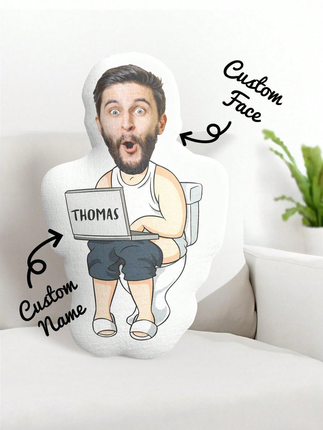 Create a one-of-a-kind gag gift for your loved ones with our Custom Funny Ugly Pillow. This personalized humanoid cushion can be customized with any photo, making it a perfect and hilarious addition to any home. Order now and bring a smile to your family and friends' faces with this unique and funny gift.