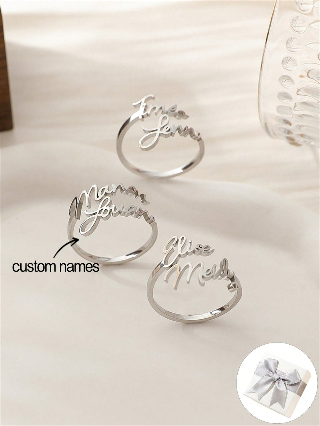 Surprise your loved one with a unique gift that represents your bond with these customized couples rings. Engraved with both of your names, these rings are a perfect symbol of your love and commitment. Made with high-quality materials, they will last a lifetime. Show your special someone how much they mean to you with these personalized rings.