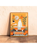 Add a playful touch to your bathroom with this Cute Ghost Halloween Art Print. Designed to bring charm and seasonal spirit, this print features an adorable ghost motif that complements any bathroom decor. Its subtle Halloween theme creates a festive yet tasteful atmosphere, perfect for enhancing your space with expert style and seasonal cheer.