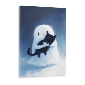 Add a spooky touch to your home decor with our Cute Ghost and Black Cat Wall Art Canvas. Perfect for living rooms, sofa backdrops, and bedside decorations. Made with high-quality canvas for a lasting and vibrant display. Elevate your space with this playful and charming addition.