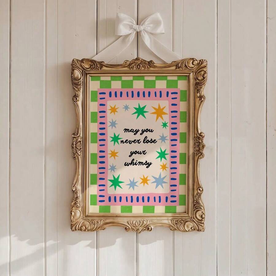 Cute nursery quote canvas poster with uplifting typography