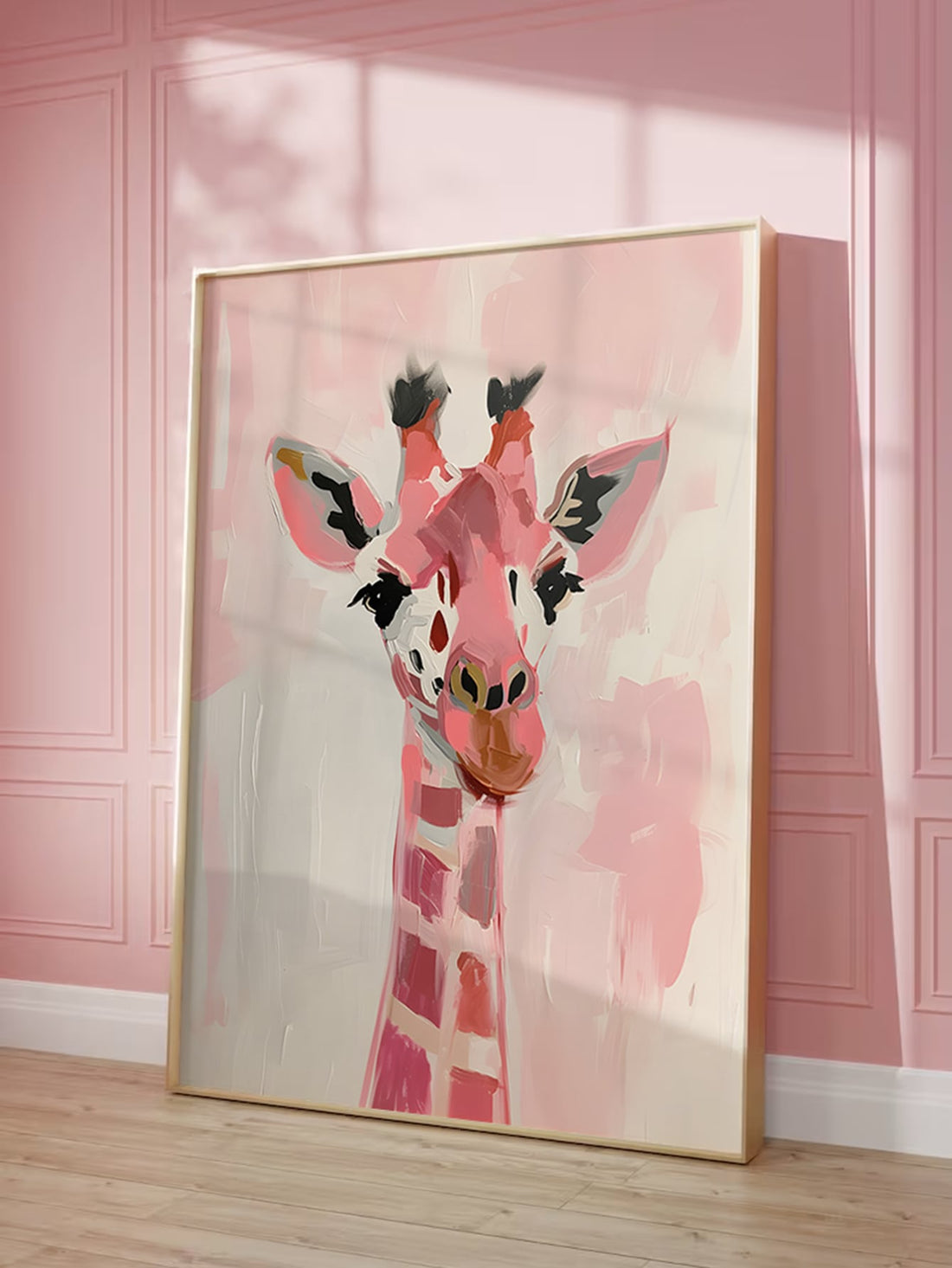 Add a charming touch to any space with this Cute Pink Giraffe Canvas Poster. Crafted with waterproof materials, it ensures durability and easy maintenance, making it ideal for trendy room decor. Its unique design offers a playful yet sophisticated accent, perfect for gifting or enhancing your own environment with a splash of color and personality.