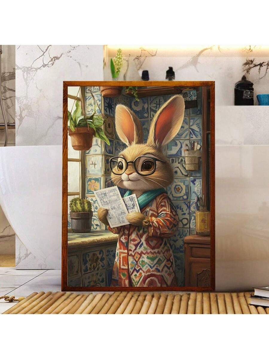 Bring playful charm to any space with this delightful Cute Rabbit Architect Canvas Art. Featuring a whimsical cartoon rabbit illustration in vibrant multicolor tones, this piece combines animal and graphic design elements perfectly suited for home décor, office spaces, and children's rooms. Available as both framed and unframed options, this canvas painting is designed for easy hanging. The waterproof finish ensures durability and longevity, while the removable design allows you to refresh your décor whenev
