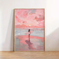 Bring coastal vibes to any space with this charming surfer girl wall art poster. Featuring a cute pink design with modern graphic elements, this canvas print captures the carefree spirit of beach culture.