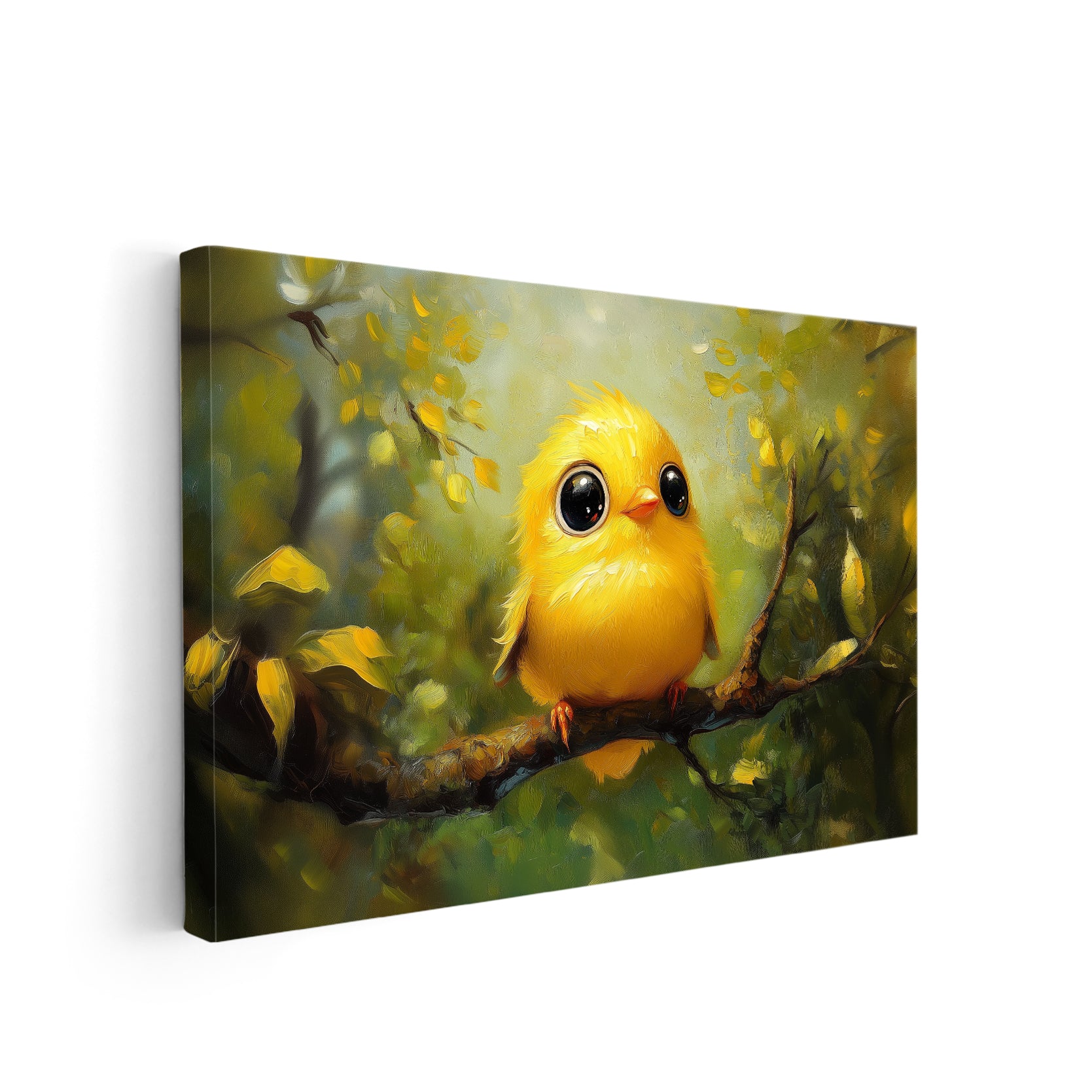 Elevate your home decor with our Cute Yellow Bird Canvas Wall Art. This nature scene print is the perfect addition to your living room, sofa backdrop, or bedside. Its vibrant colors and intricate details will bring a touch of charm and beauty to any space. Crafted with high-quality materials, this wall art is both durable and stylish.