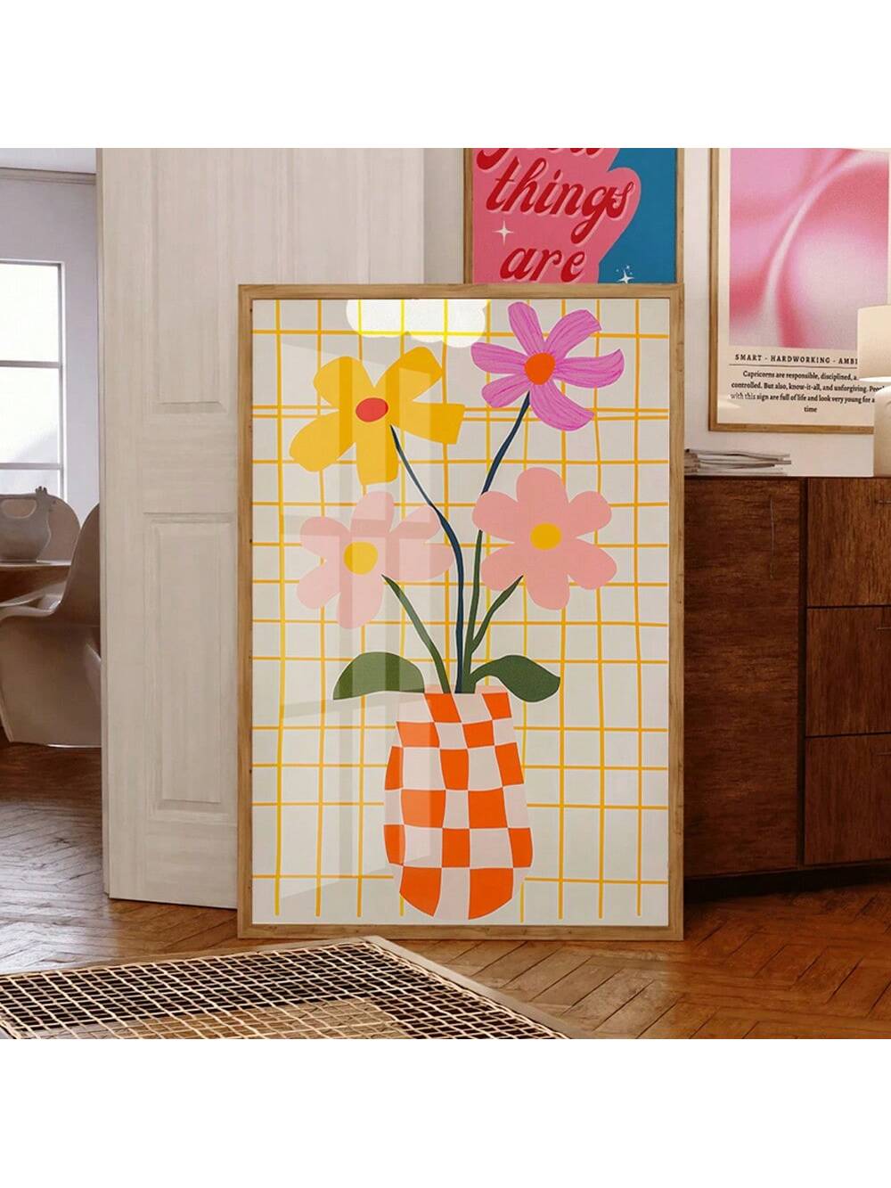 Elevate your interior with this striking Danish pastel vase art print, a contemporary take on Scandinavian design aesthetics.