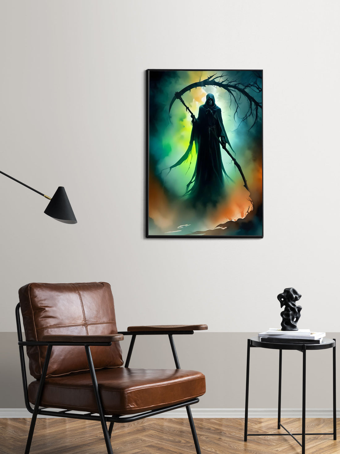 Unleash the spooky spirit of Halloween with our Dark And Mysterious, The Death Halloween Canvas Poster. Featuring a hauntingly beautiful design, this poster is the perfect addition to any Halloween decor. Expertly crafted on high-quality canvas, it will bring a mysterious touch to your home.