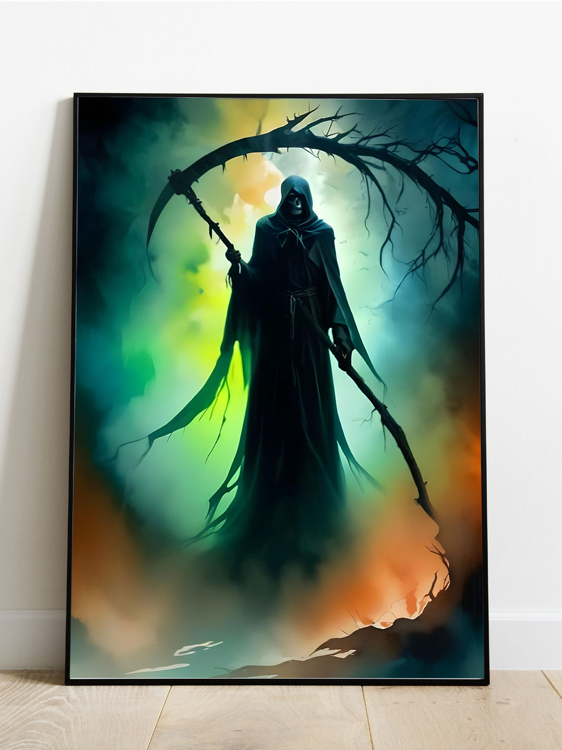 Unleash the spooky spirit of Halloween with our Dark And Mysterious, The Death Halloween Canvas Poster. Featuring a hauntingly beautiful design, this poster is the perfect addition to any Halloween decor. Expertly crafted on high-quality canvas, it will bring a mysterious touch to your home.