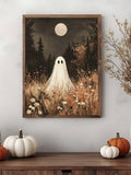 Dark academia ghost in magical forest gothic canvas poster