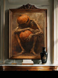 Dark Gothic Jack O Lantern Pumpkin Head Girl Canvas poster with dramatic Halloween fantasy style. Perfect for gothic, witchcore, autumn, and spooky decor.