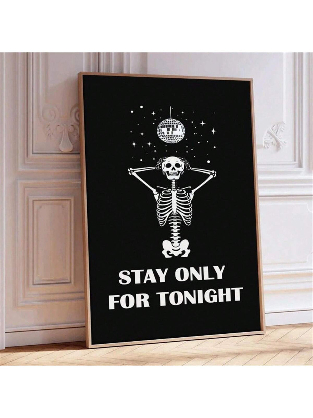 Add a unique vintage flair to your modern home with this Disco Skeleton Canvas Art. Featuring a lively skeleton in disco style, this unframed piece captures the spirit of Halloween with a retro twist. Its versatile design complements contemporary interiors while adding a playful, seasonal touch. Perfect for those who appreciate distinctive, thematic decor that stands out without overwhelming your space.