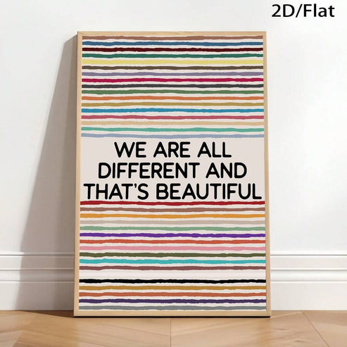 Inspirational equality and diversity quote canvas poster