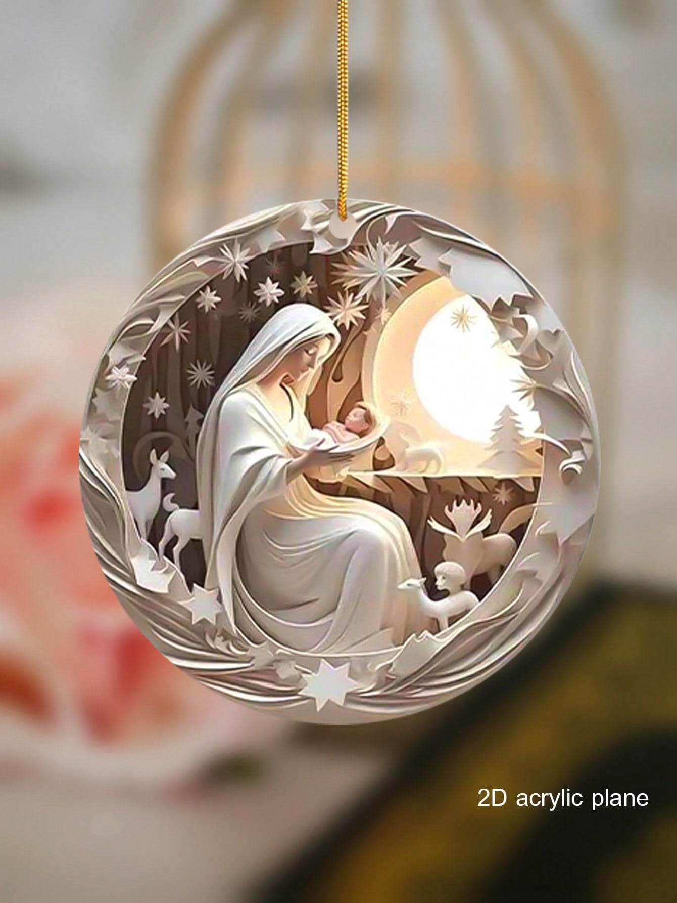 Celebrate the true meaning of Christmas with the Divine Decor Jesus Nativity Scene Acrylic Pendant. Crafted with intricate detail, this pendant is a holy gift for family and friends. Made from durable acrylic material, it will last for years to come, making it a special and meaningful addition to any jewelry collection.