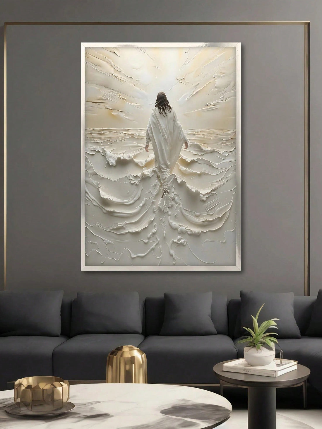 Capture a moment of faith and inspiration with the Divine Light: Jesus Walking on Water Canvas Poster. This high-quality spiritual wall decor brings a serene and powerful depiction of Jesus’ miraculous walk on water, making it a meaningful addition to any Christian home or sacred space. Perfect as a thoughtful gift, this canvas poster serves as a daily reminder of hope, strength, and divine presence. Its durable fabric and vivid printing ensure lasting beauty for your spiritual environment.