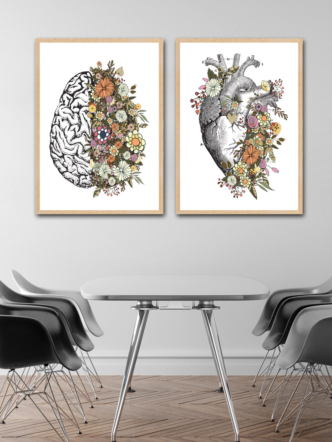 Dual Essence is the perfect addition to any home or office, featuring a set of unframed art pieces that highlight the brain and heart. With its scientific and objective design, this art set serves not only as a beautiful decor, but also as a visual reminder of the importance of balancing both intellect and emotions.