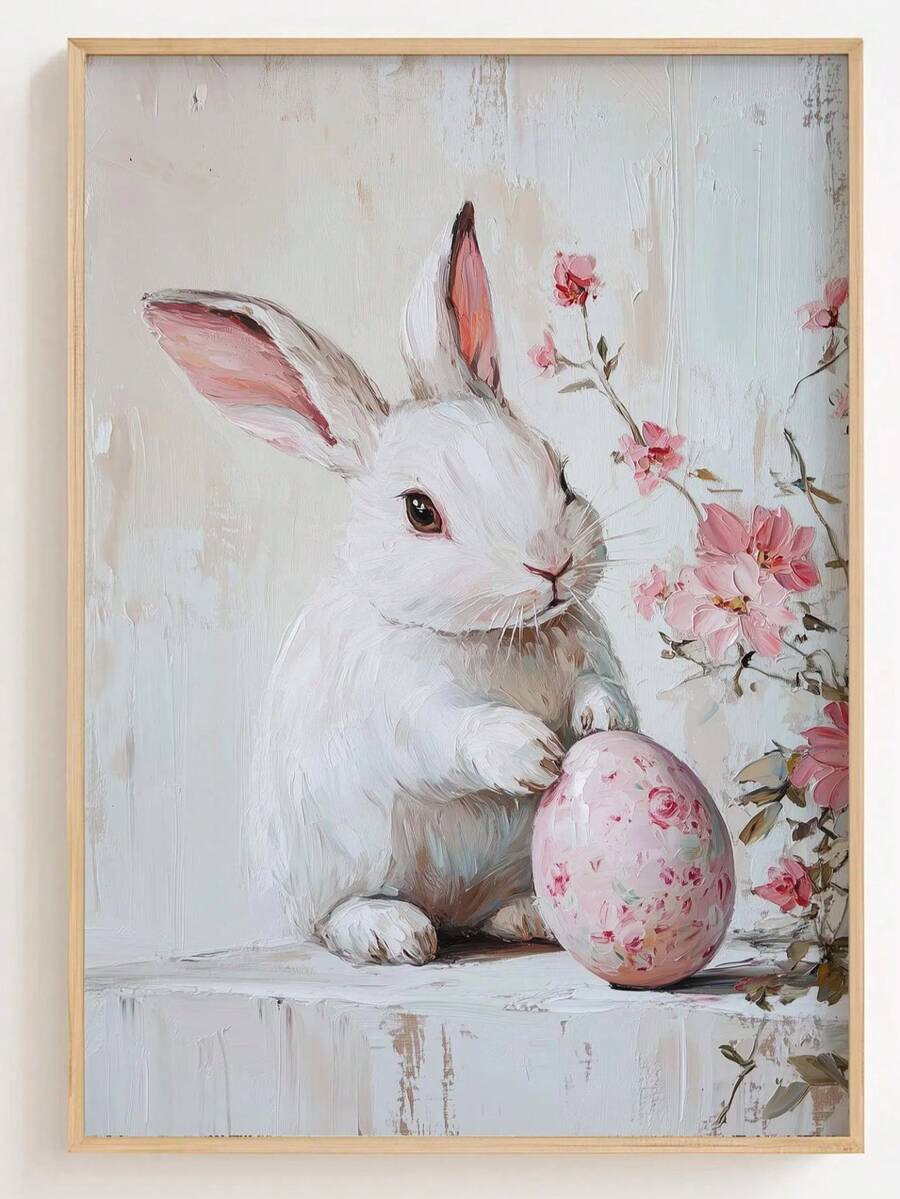 Bring springtime charm into your home with this delightful Easter Bunny canvas wall art. Featuring a whimsical rabbit surrounded by botanical elements, this piece captures a pastoral aesthetic perfect for bohemian interiors. Available as both framed and unframed options, it adapts to your space and style preferences. The waterproof canvas ensures durability, while the removable design offers flexibility for seasonal decorating or room refreshes. A thoughtful addition to nurseries, living rooms, or any space