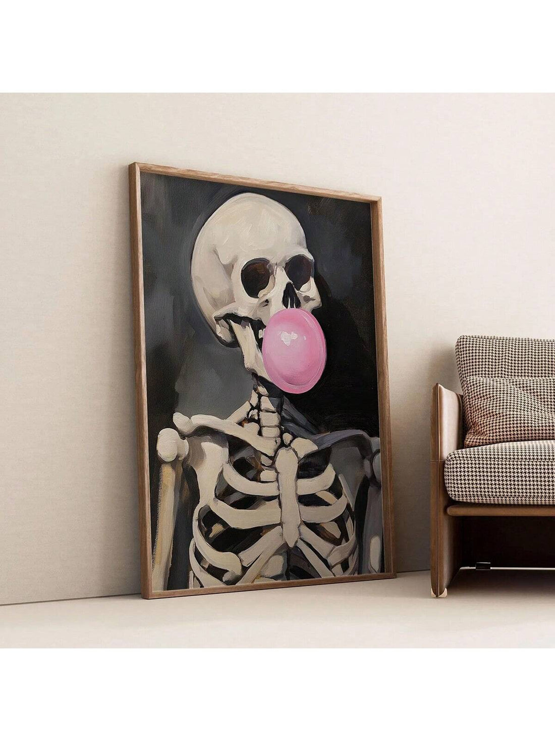 Add a chilling touch to your space with this Eerie Halloween Skull Bubble Gum Art Print. Perfect for bedrooms, bathrooms, or living rooms, this unique piece blends spooky aesthetics with playful bubble gum imagery, creating a striking focal point. Crafted with attention to detail, it enhances your Halloween decor while maintaining a stylish edge year-round. Ideal for those who appreciate expert design with a macabre twist.