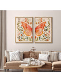 Enhance your living space with this elegant 2-piece framed canvas wall art set, featuring delicate flower and butterfly prints. Designed to complement mid-century modern and boho decor, these pieces bring a refined yet natural touch to your walls. The high-quality framing ensures durability while highlighting intricate details, offering both aesthetic appeal and timeless style for your home or office. Ideal for those seeking sophisticated, nature-inspired artwork with a contemporary edge.