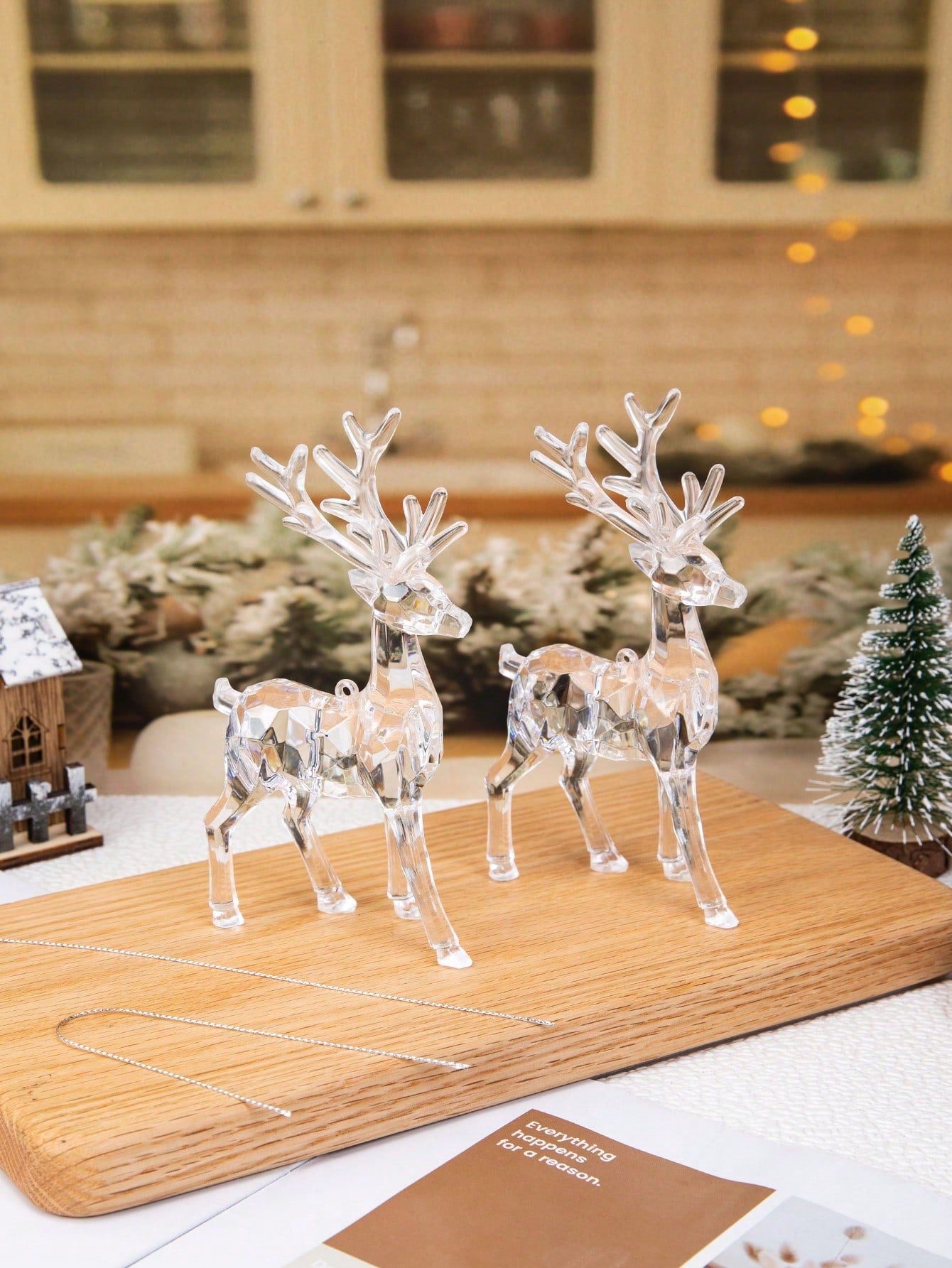 Add a touch of elegance to your holiday and special occasion decorations with our stunning Elegant Acrylic Reindeer Figurine. Its faceted design adds a unique and eye-catching element to any display. Made from high-quality acrylic, this figurine is both durable and beautiful.
