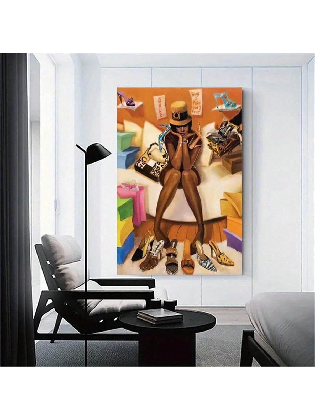 Enhance the ambiance of any space with our Elegant African American Art Canvas. This vibrant wall décor adds a touch of culture and sophistication to your living room or bedroom. With no frame needed, it is easy to display and complements any home décor. Elevate your interior with this stunning piece.
