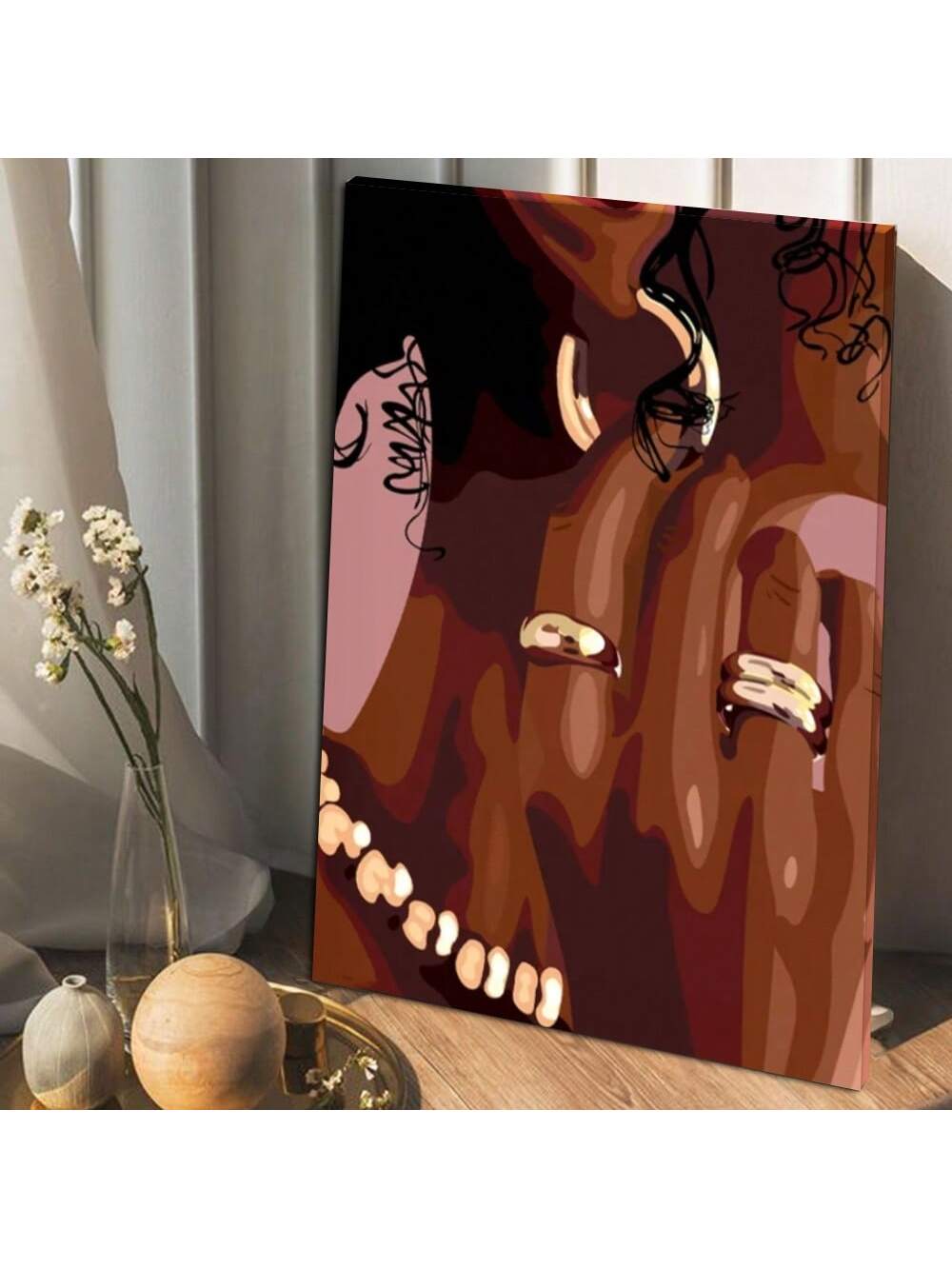 Enhance your stylish space with our Elegant Black Art Canvas. Featuring a modern woman, this wall decor adds a touch of sophistication to any room. Made with high-quality materials, this canvas is a must-have for art lovers and interior design enthusiasts. Elevate your home decor with this elegant piece.
