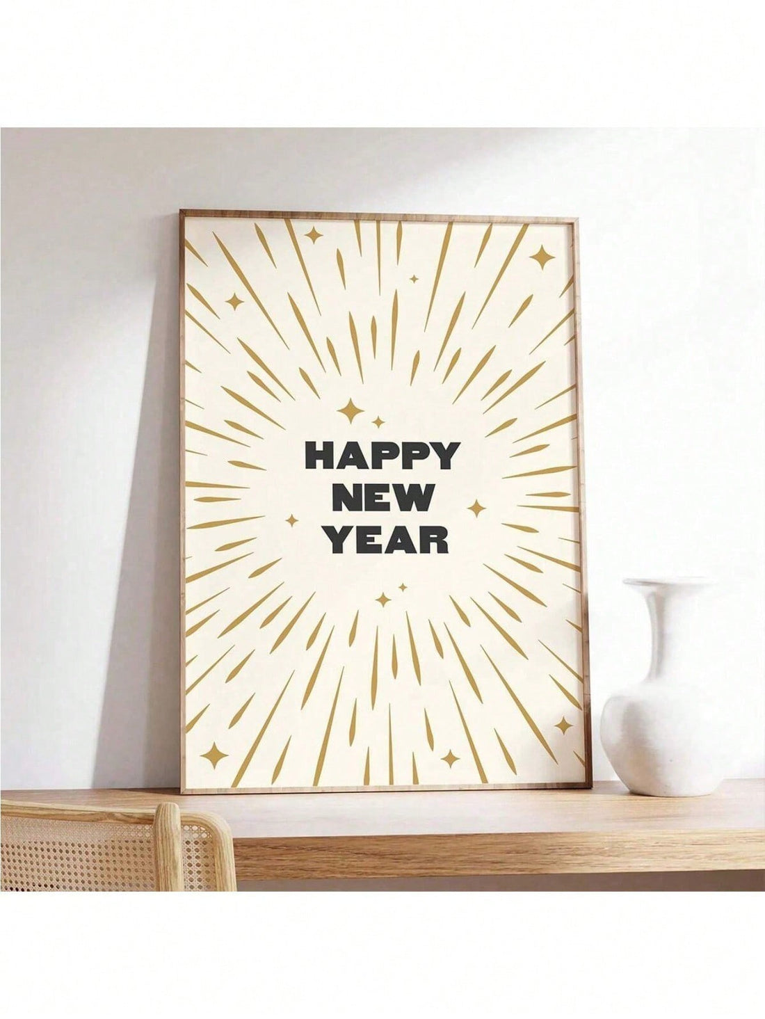 Celebrate the New Year in style with our Elegant Black and Gold Canvas Wall Art. This festive poster adds a touch of sophistication to any space and serves as a reminder to embrace new beginnings. Its intricate design and high-quality canvas make for a truly unique and lasting piece.