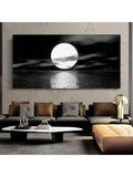 This elegant black and white canvas poster captures the serene beauty of the moon over a tranquil ocean, making it an ideal addition to modern home or office décor. Its minimalist design enhances any space with a sophisticated, calming atmosphere, perfect for creating a refined and peaceful environment. Crafted for durability and visual impact, this artwork complements contemporary interiors with timeless style.
