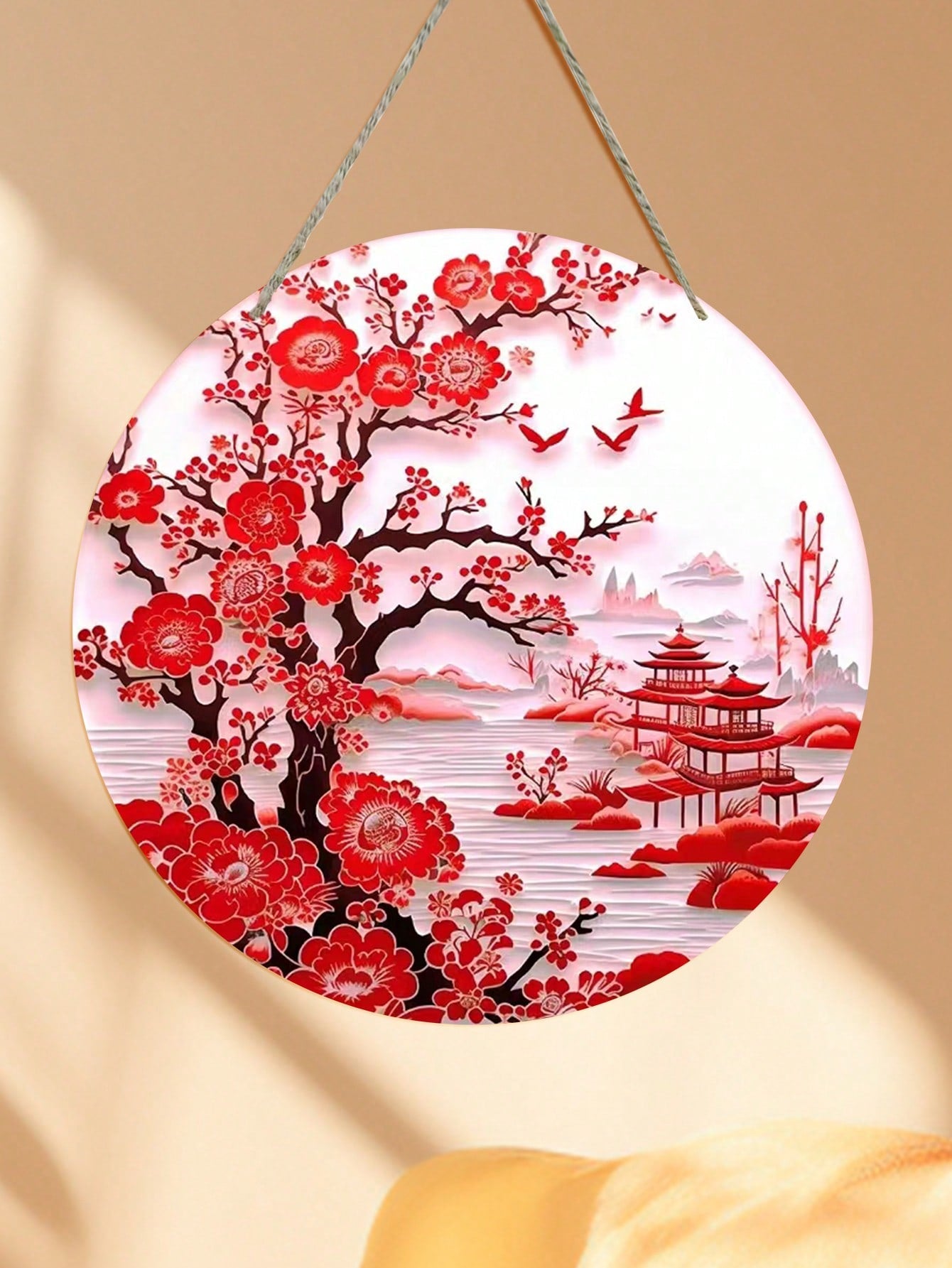 Enhance the aesthetic of your home with this elegant Chinese artwork wall hanging. Featuring intricate designs and colors, this piece is perfect for adding a touch of culture and sophistication to any room. Elevate your home decor with this beautiful and unique piece of artwork.